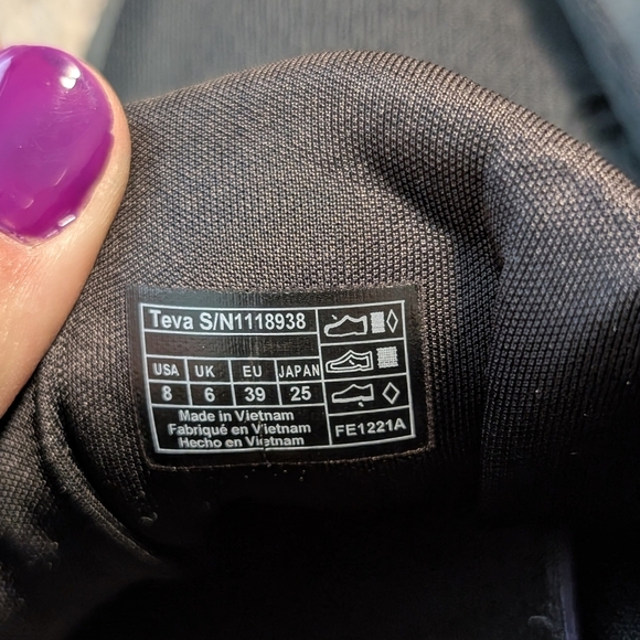 Teva Gateway Swift Black Shoes Sneakers Breathable Mesh Cinch Laces Women's 8 - Picture 12 of 13